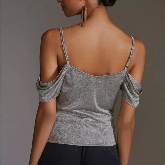 NWT Anthropologie Lurex Cowl-Neck Off-The-Shoulder Top. - Picture 7 of 14